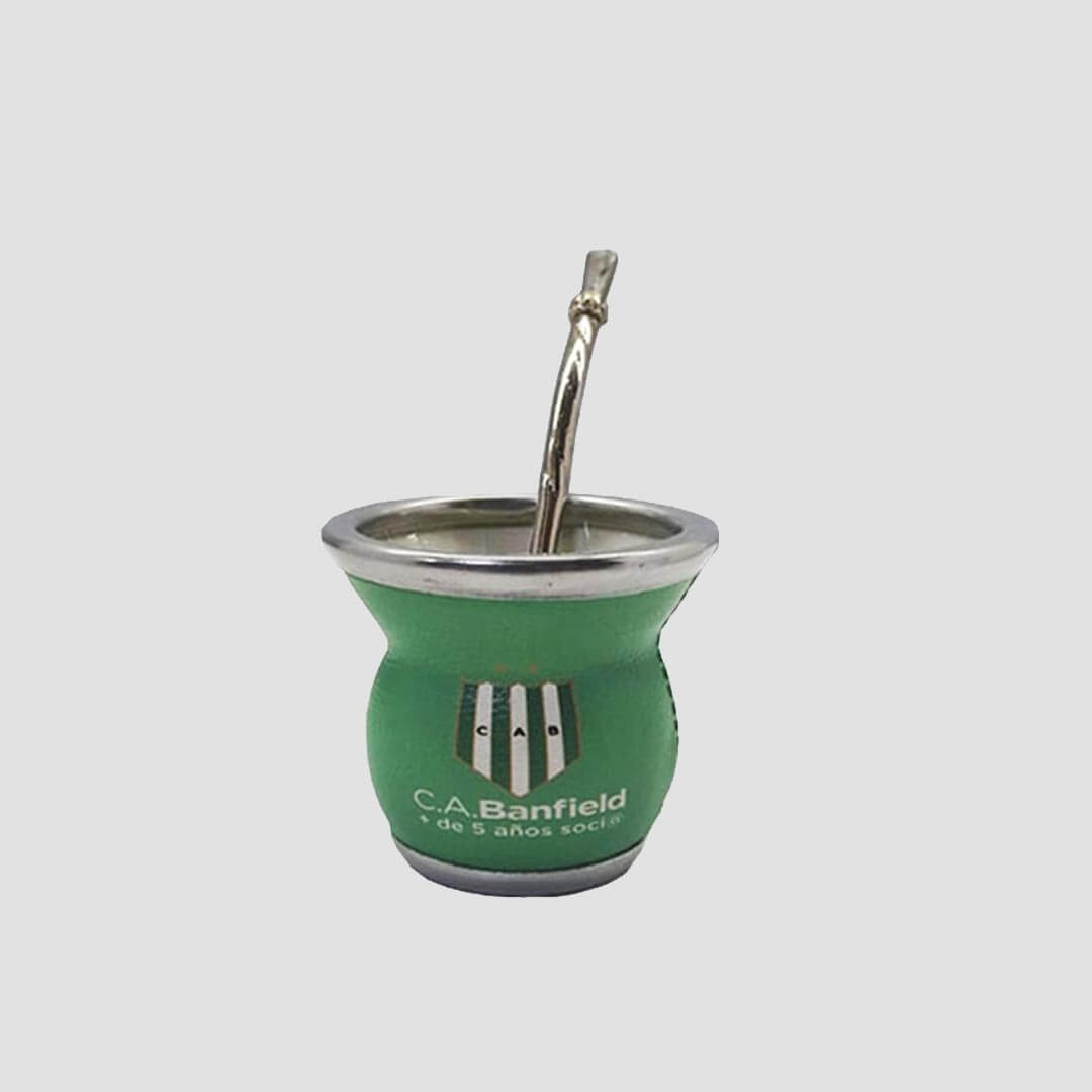 Mate Vidrio forrado en cuero vacuno